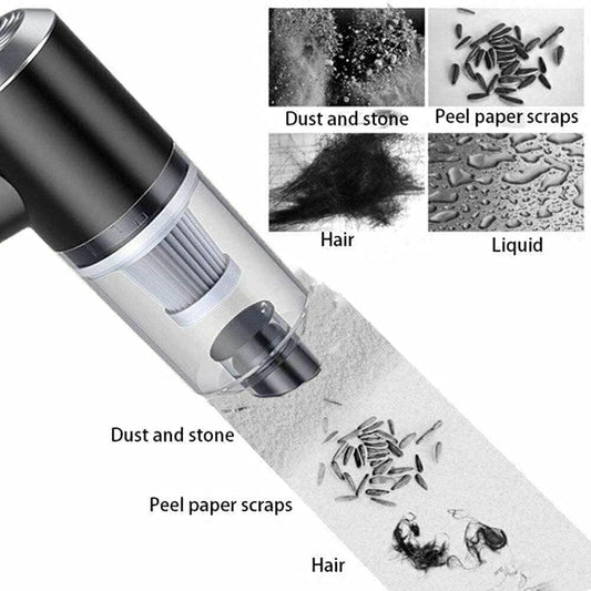 3-in-1 Cordless Car Vacuum Cleaner & Air Duster | Rechargeable Handheld Mini Vacuum with Blower for Home, Office, Travel & Keyboard Cleaning